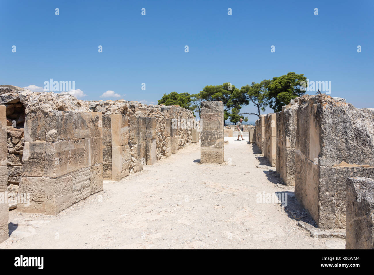 Die Propyläen, Phaistos (Phaestus) Bronzezeit archäologische Stätte, Festos, Irakleio Region, Kreta (Kriti), Griechenland Stockfoto