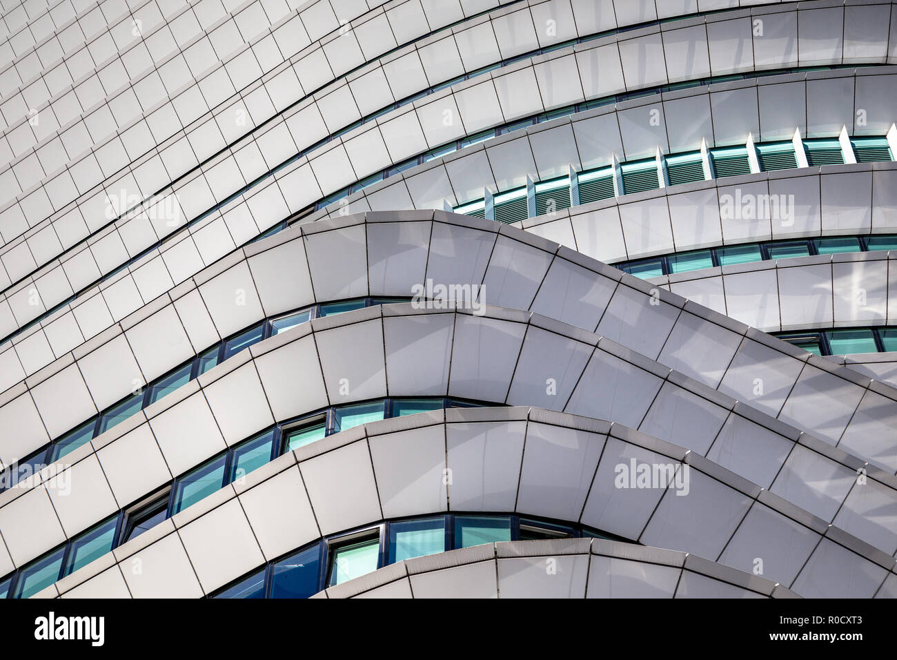 Geometrische design Details eines modernen Bürogebäudes in den Niederlanden Stockfoto