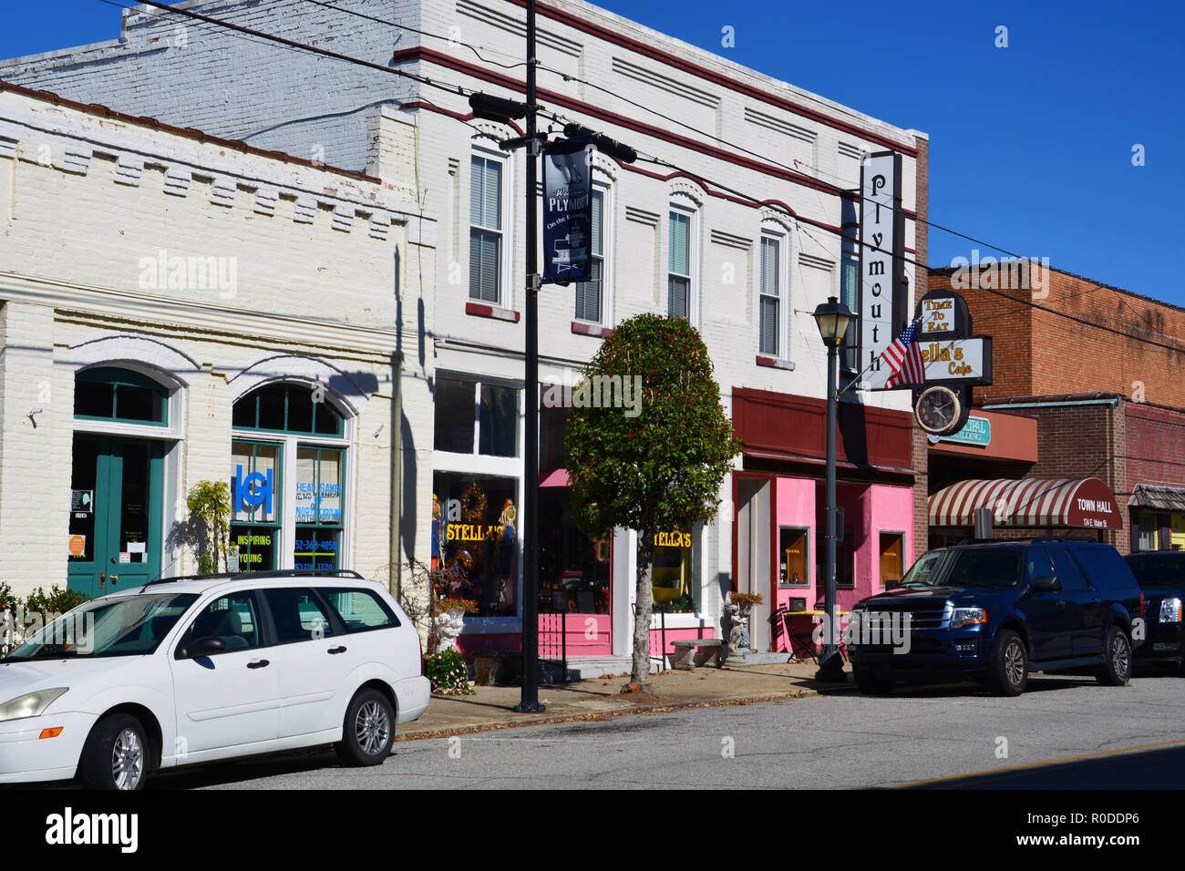 Einen Ruhigen Nachmittag in der Küstenstadt Plymouth North Carolina. Stockfoto