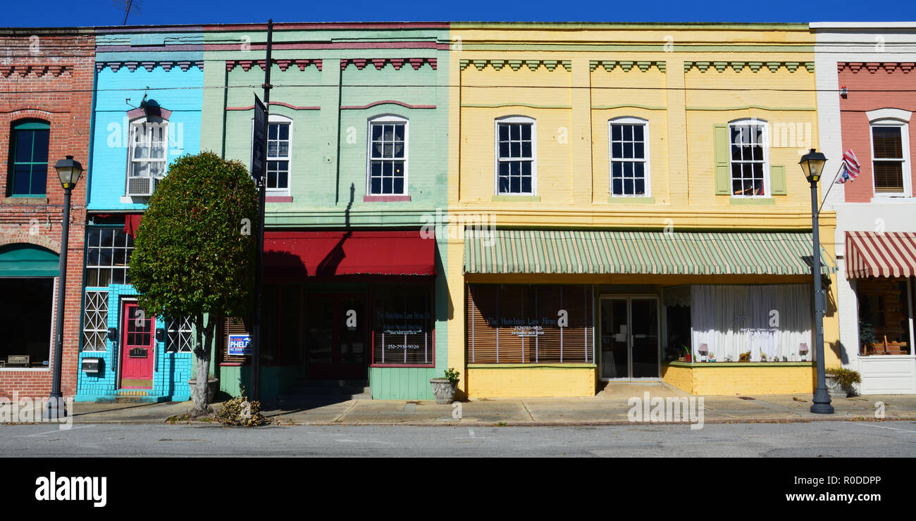 Einen Ruhigen Nachmittag in der Küstenstadt Plymouth North Carolina. Stockfoto