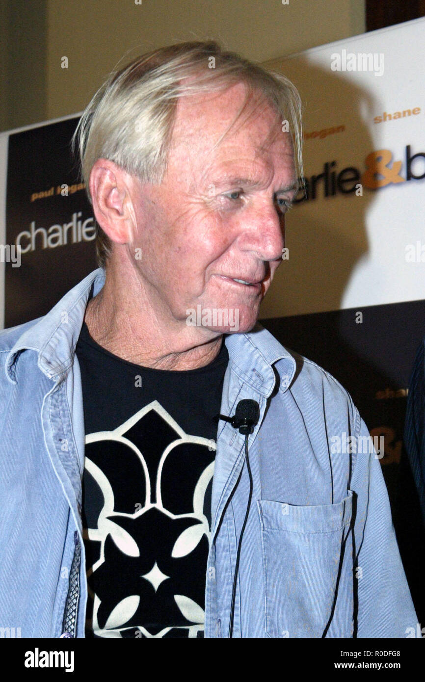 Paul Hogan Paul Hogan und Shane Jacobson Durchführung einer Pressekonferenz für Ihren Film Charlie und Stiefel. Sydney, Australien. 28.10.08. Stockfoto