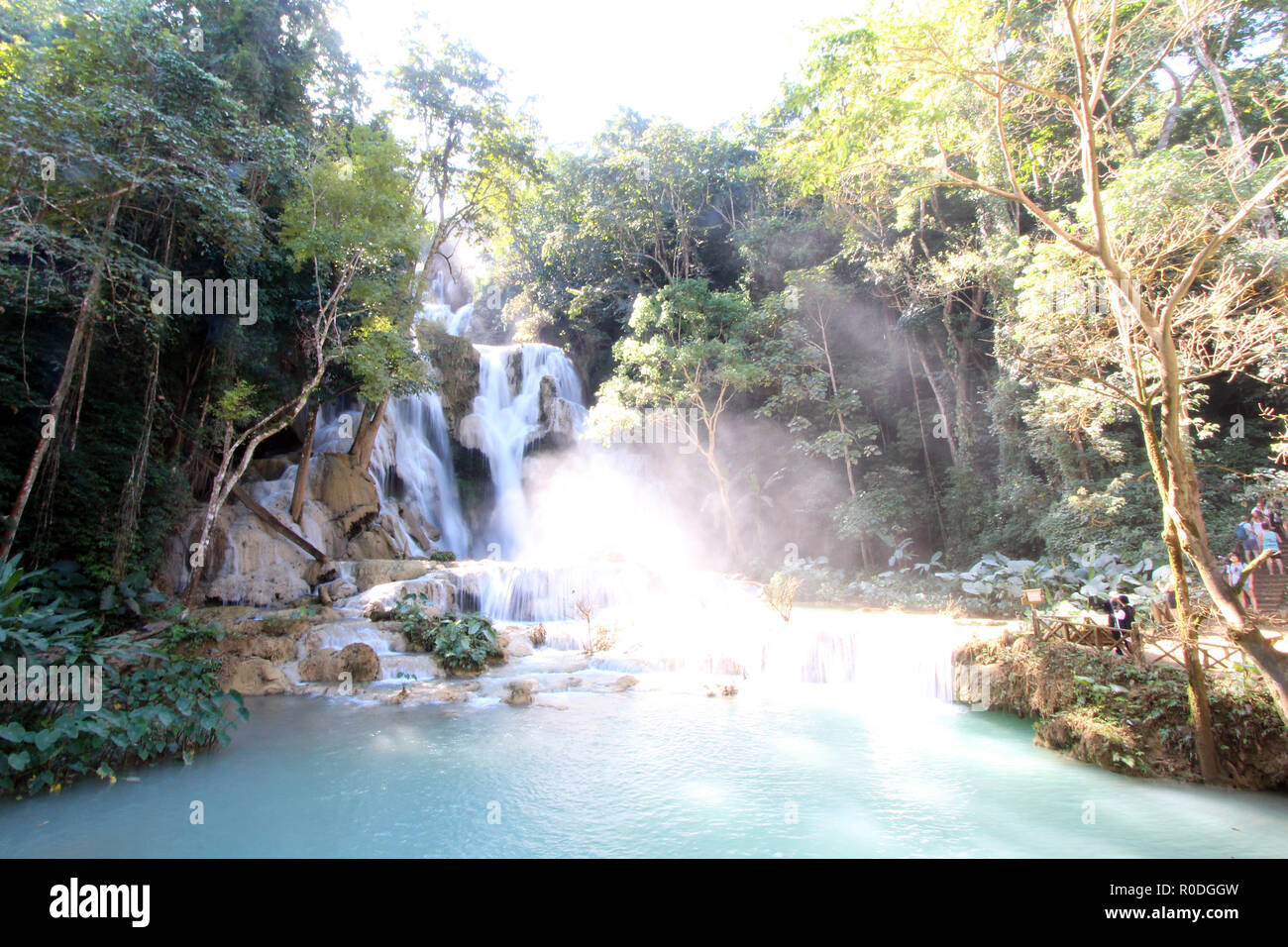 Kuang Si Wasserfälle, in der Nähe von Luang Prabang, Laos Stockfoto