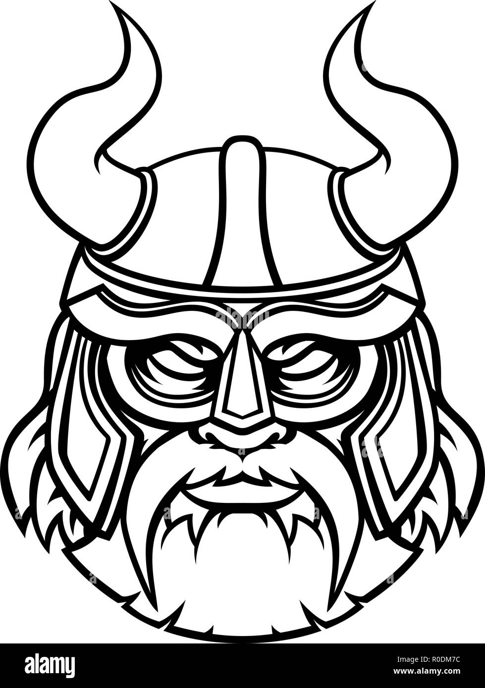 Viking Warrior Sports Maskottchen Charakter Stock Vektor