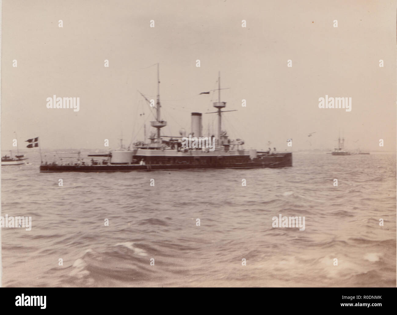 Vintage Foto von einem Kriegsschiff Stockfoto