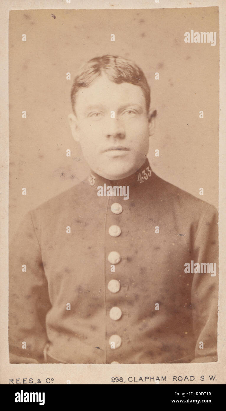 Clapham Road, London CDV (Carte de Visite) eines viktorianischen Polizist. Kragen Nr. 433 Stockfoto