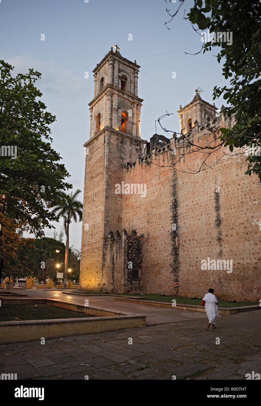 Kathedrale de San servasio in der Altstadt von Valladolid, Yucatan, Mexiko. Stockfoto