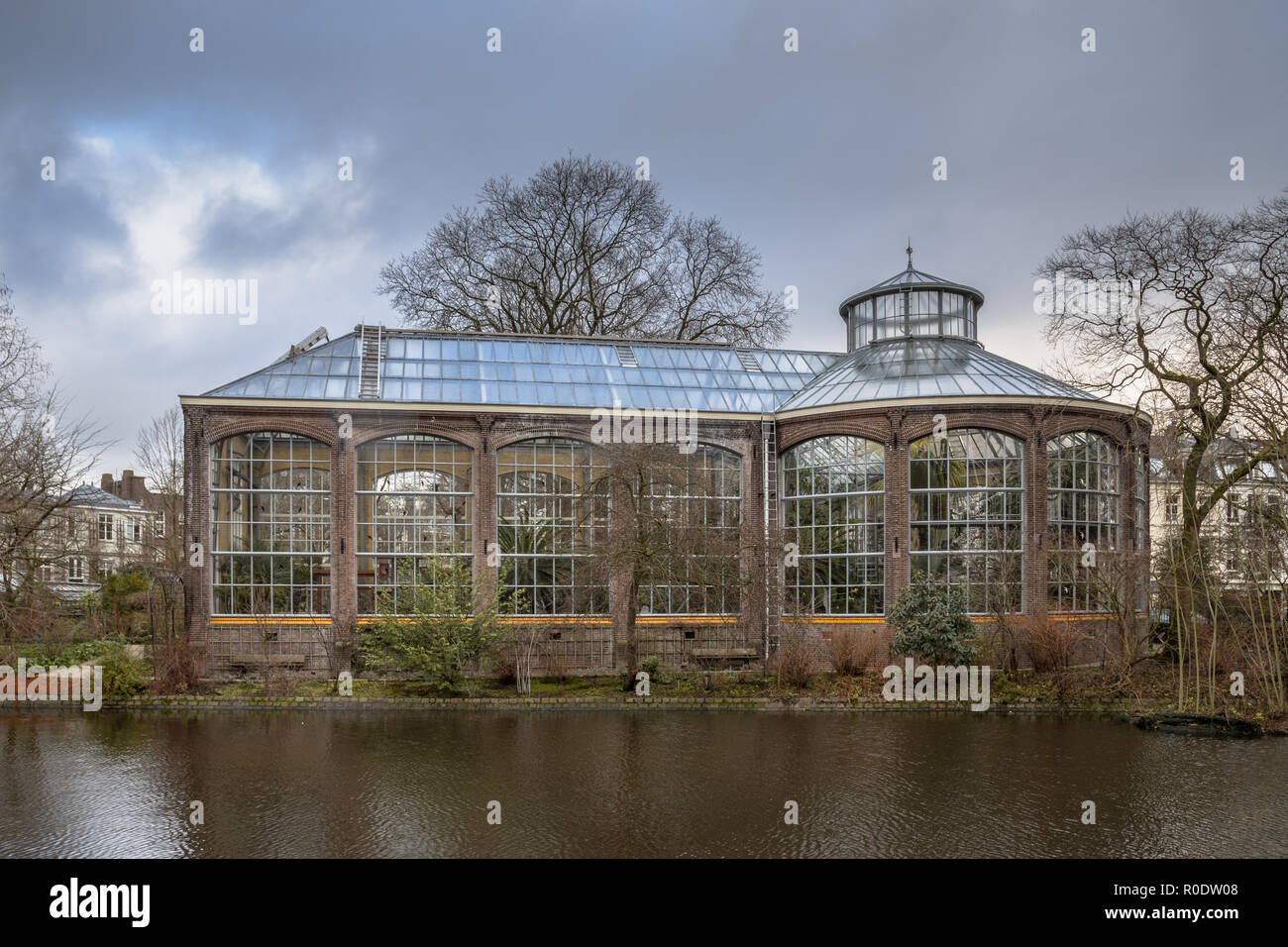 Historische Gewächshaus der Hortus Botanicus in das UNESCO-Weltkulturerbe von Amsterdam Stockfoto