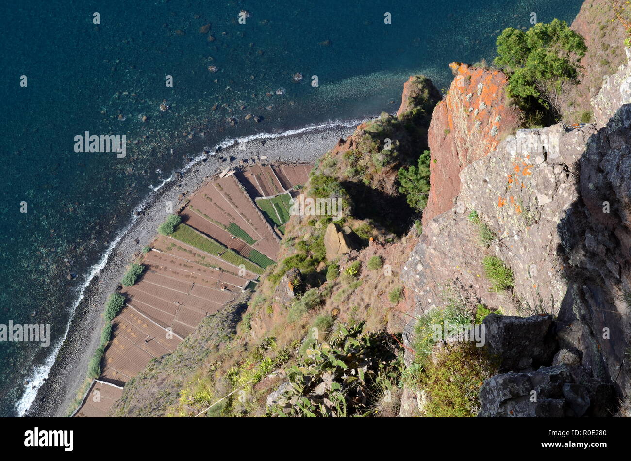 Blick von Cabo Girao, Madeira, die höchsten Klippen Europas Stockfoto