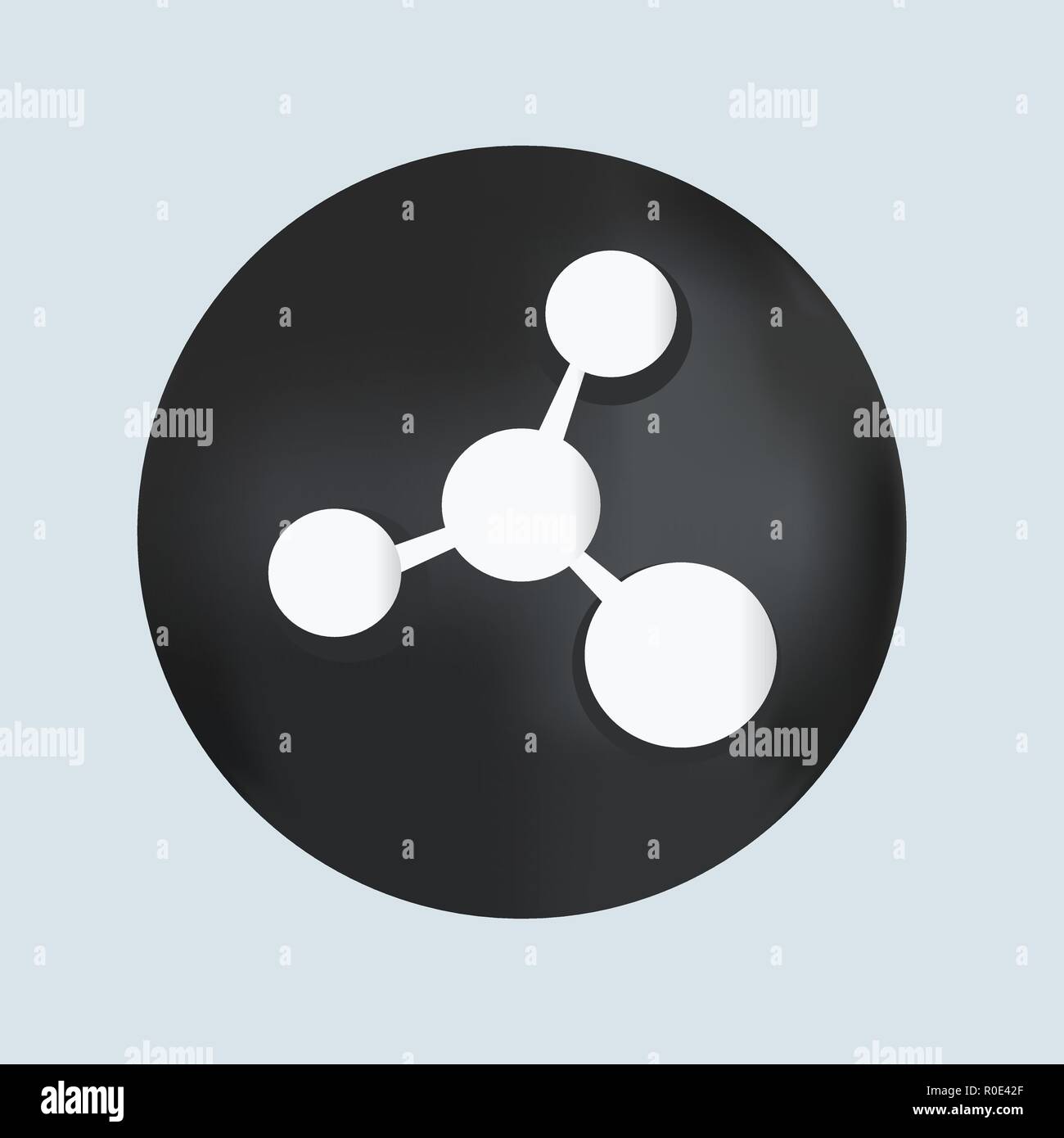 Wissenschaft molekulare Symbol in schwarze Taste Typ Vector Image sutabale Für jede Wissenschaft Projekt. Stock Vektor