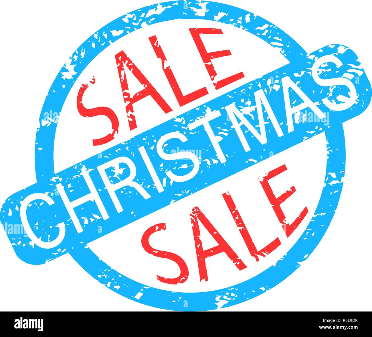 Weihnachten Verkauf Stempel farbig auf Weiß isoliert. Vektor frohe Weihnachten, xmas Verkauf und Rabatt Abbildung Stock Vektor