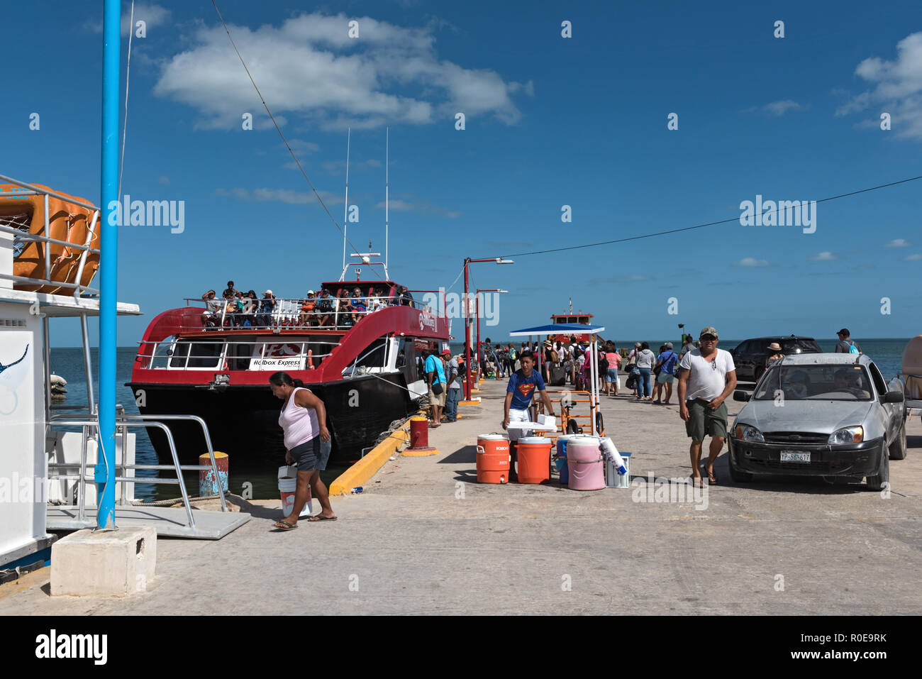 Der Hafen von chiquila, Quintana Roo, Mexiko. Stockfoto