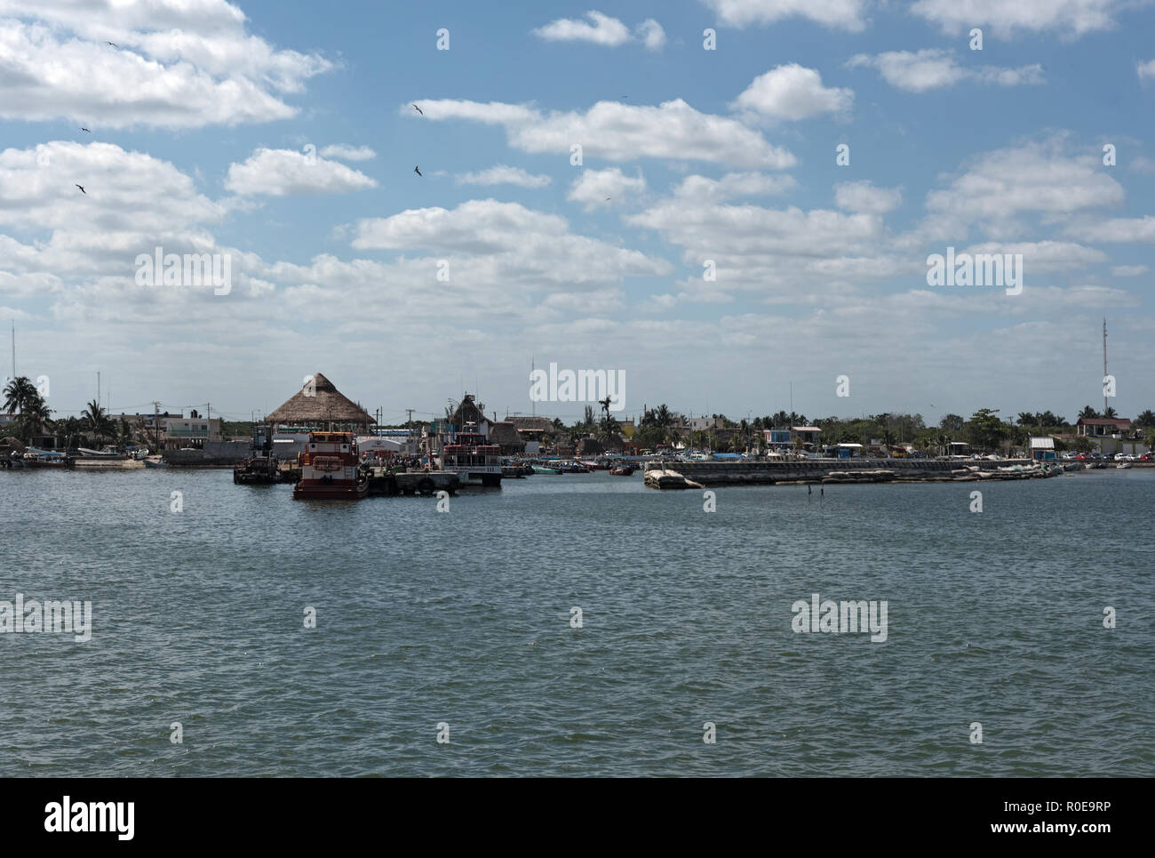 Der Hafen von chiquila, Quintana Roo, Mexiko. Stockfoto