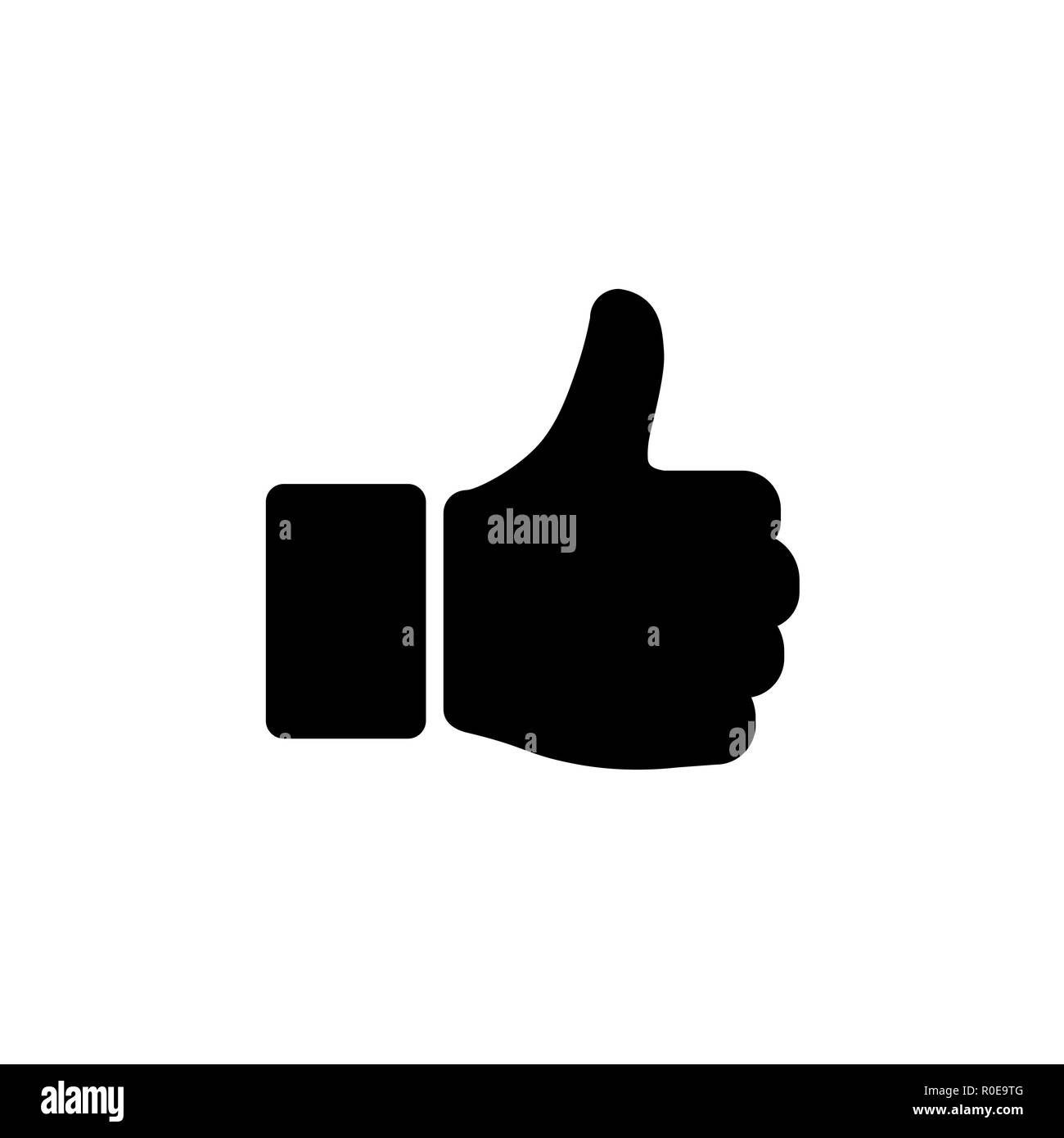 Hand Daumen hoch, Symbol im flachen Stil. Ja Symbol Stock-Vektorgrafik