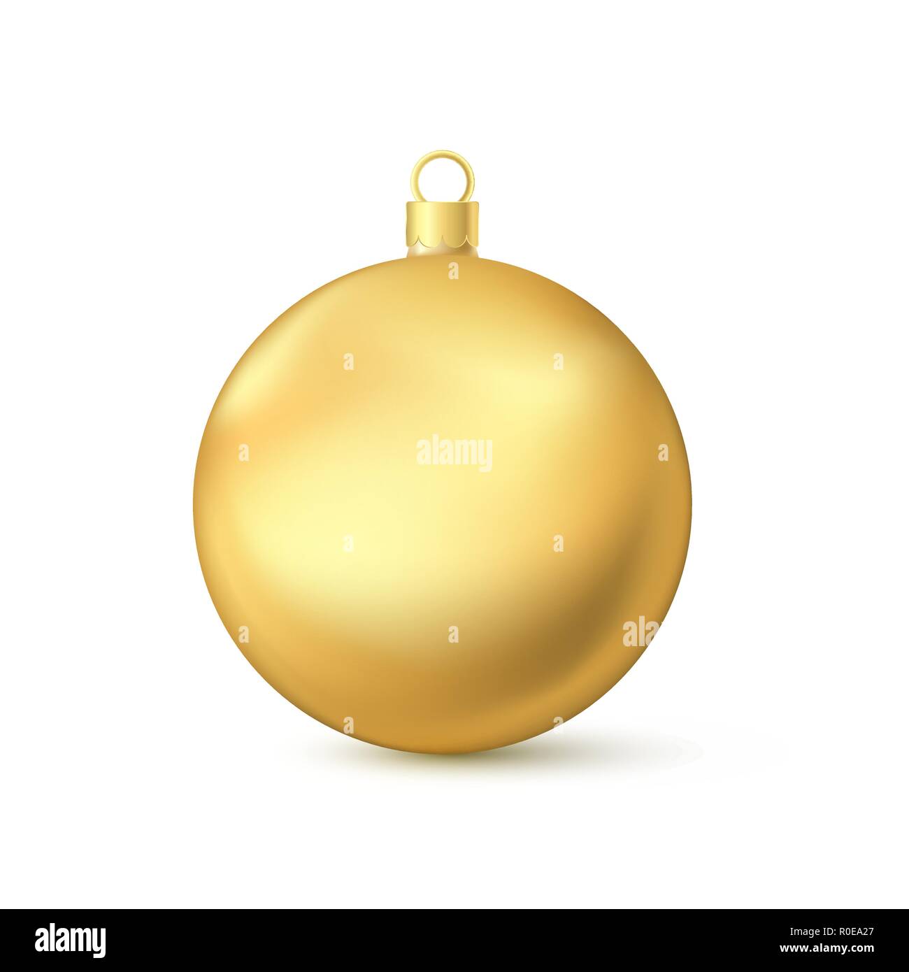 Realistische Golden Christmas Ball. Das neue Jahr Spielzeug. Vector Illustration auf weißen isoliert Stock Vektor