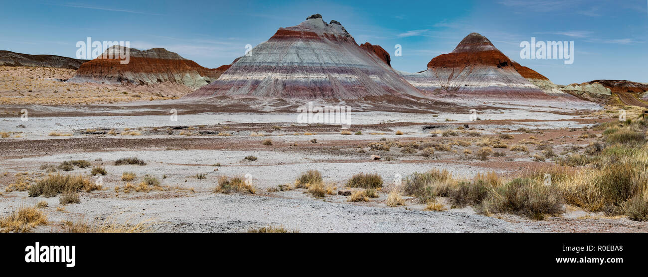 Painted Desert ist Teil der Petrified Forest National Park in Navajo und Apache Grafschaften im nordöstlichen Arizona. Die Chinle, gibt Farbe Stockfoto