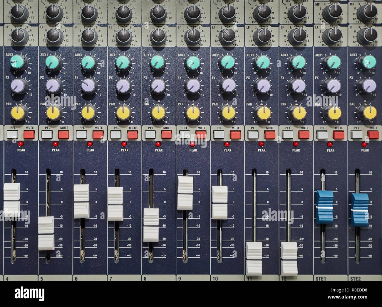 Audio-Mixer Board Stockfoto