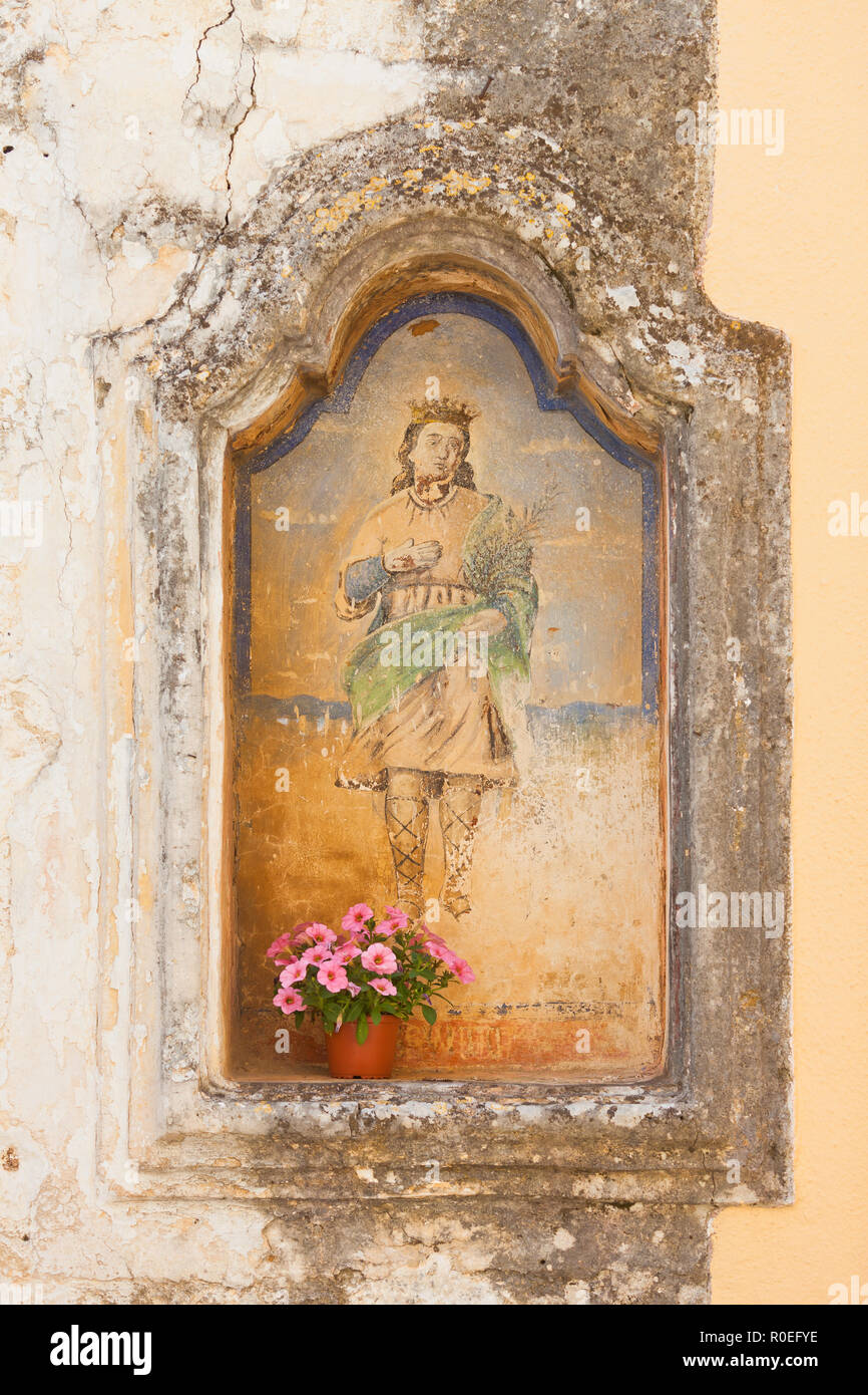Presicce, Apulien, Italien - einem alten religiösen Malerei in den Straßen von Presicce Stockfoto