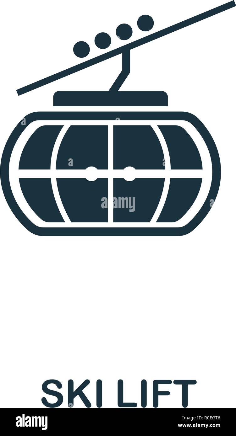 Skilift Symbol. Premium Design von Winter Sport Kollektion. UX und UI. Pixel Perfect Skilift Symbol für Web Design, Anwendungen, Software, drucken Usa Stock Vektor
