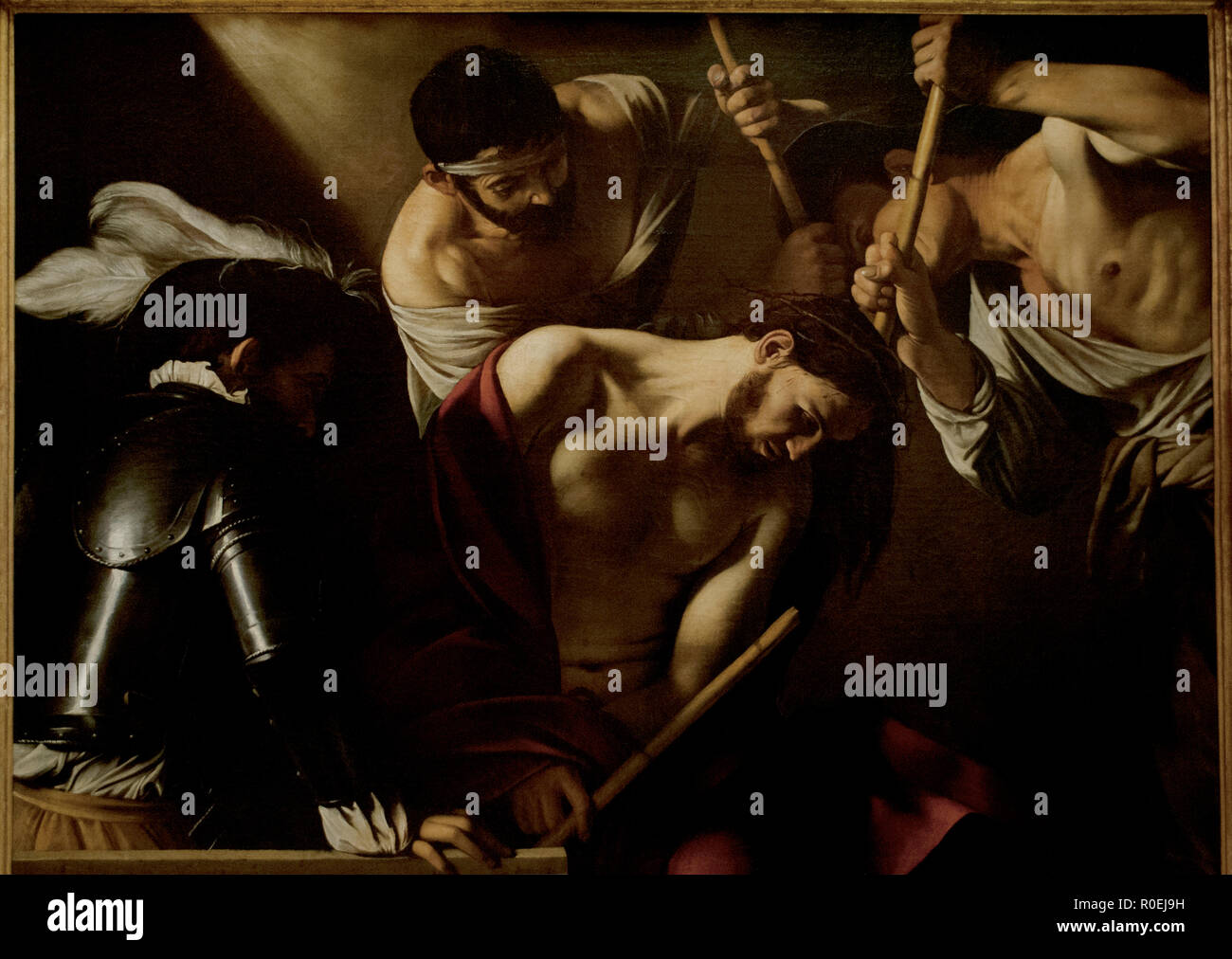 Caravaggio (1571-1610). Italienischer Maler. Die Dornenkrönung, 1604. Öl auf Leinwand. 127 x 165,5 cm. Barock Stil. Kunsthistorisches Museum, Wien. Österreich. Stockfoto