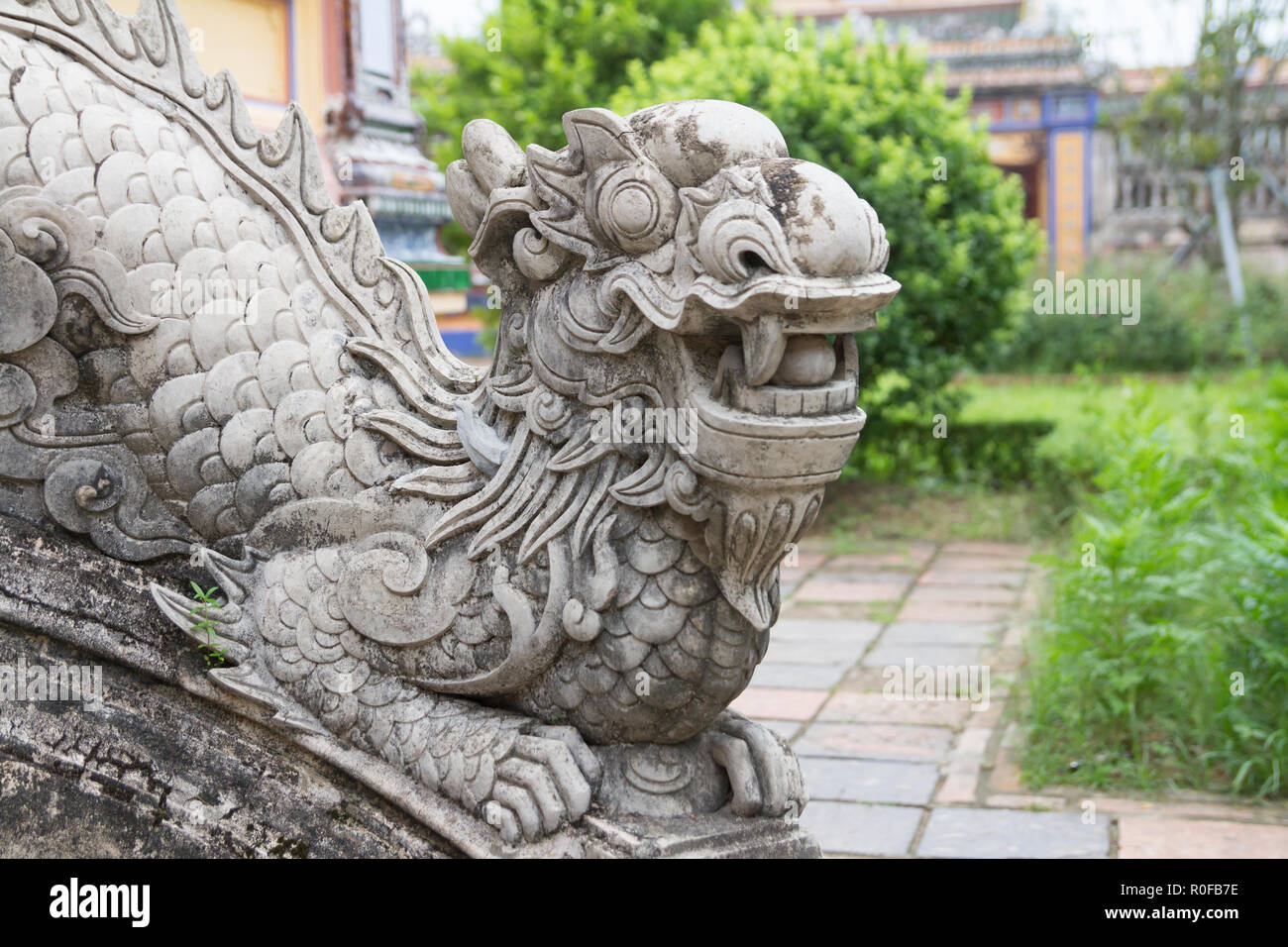 Chinese Dragon Skulptur Stockfoto