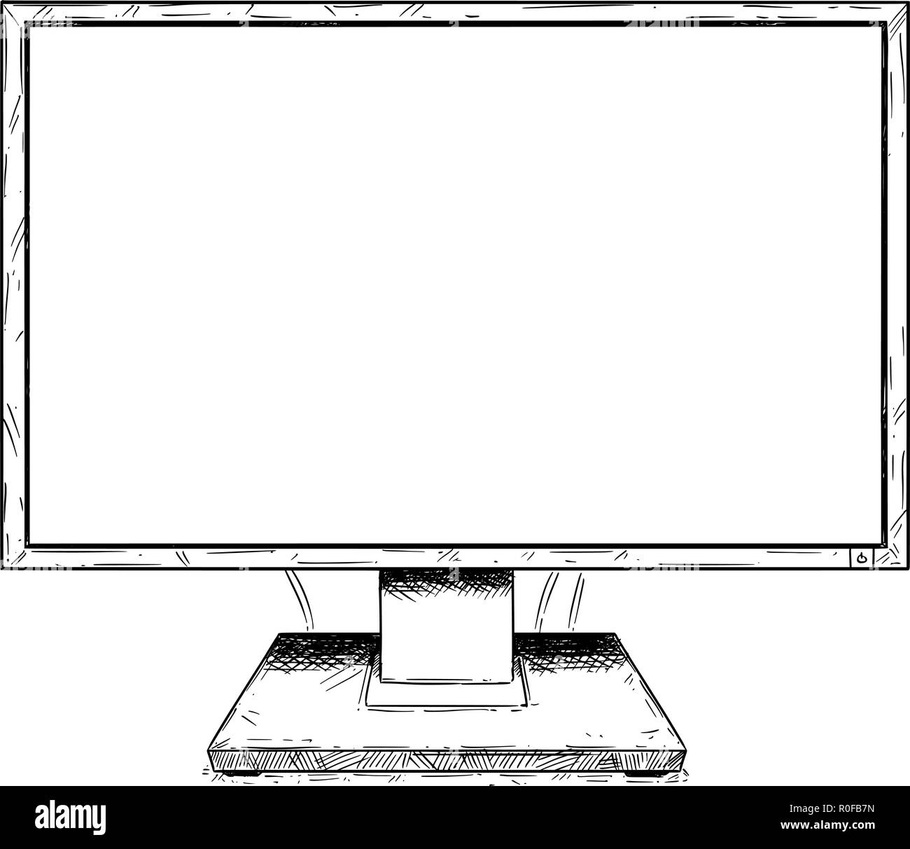 Vektor Künstlerische Zeichnung Abbildung: Computer LCD-Display als Zeichen für Ihren Text Stock Vektor
