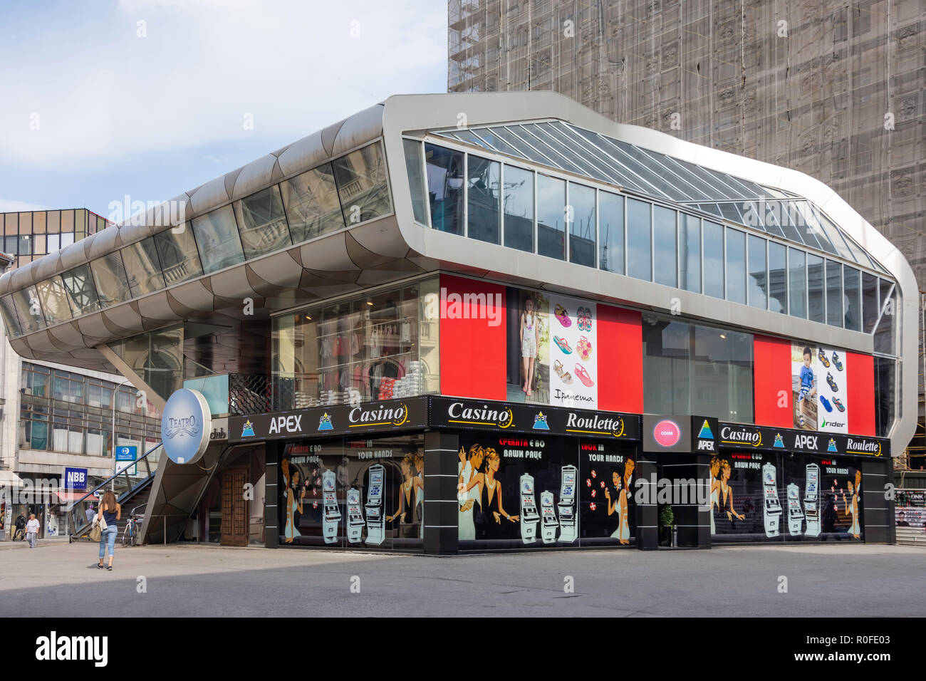 Apex Casino, Bulevar Partizanski Odredi, Skopje, Skopje Region, Republik Nördlich Mazedonien Stockfoto
