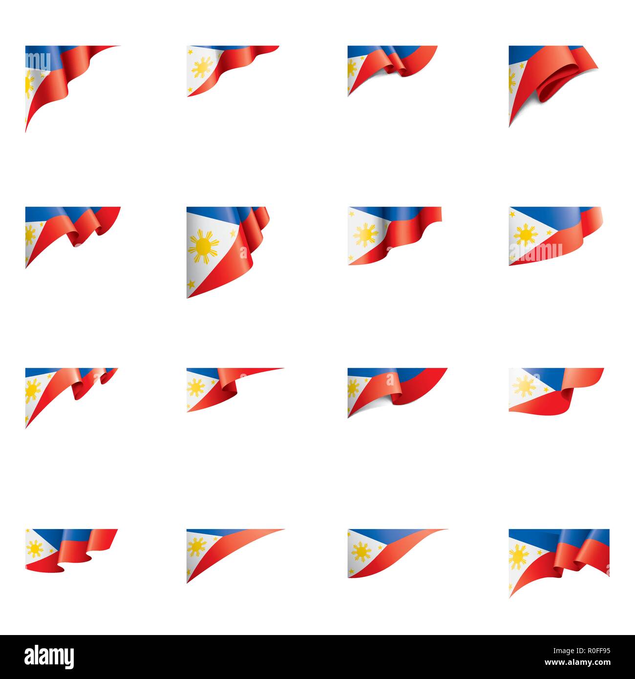 Philippinen Flagge, Vector Illustration auf weißem Hintergrund Stock Vektor