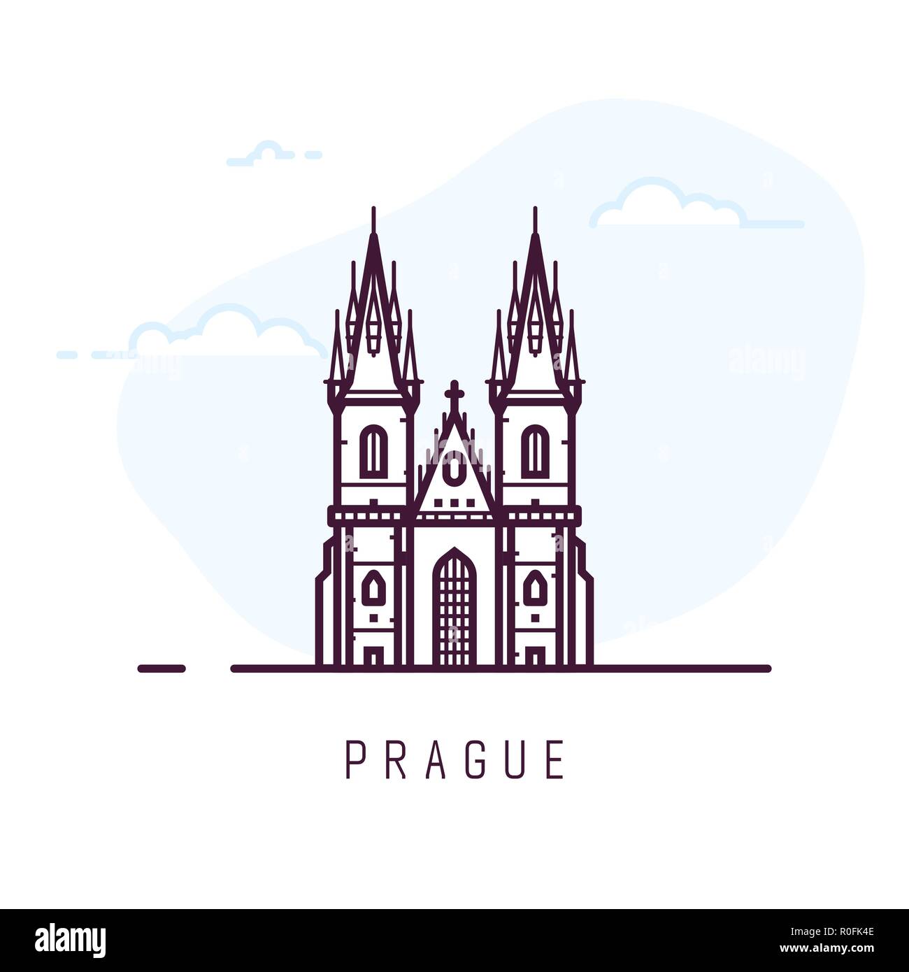 Prag, die Stadt Gebäude Stock Vektor