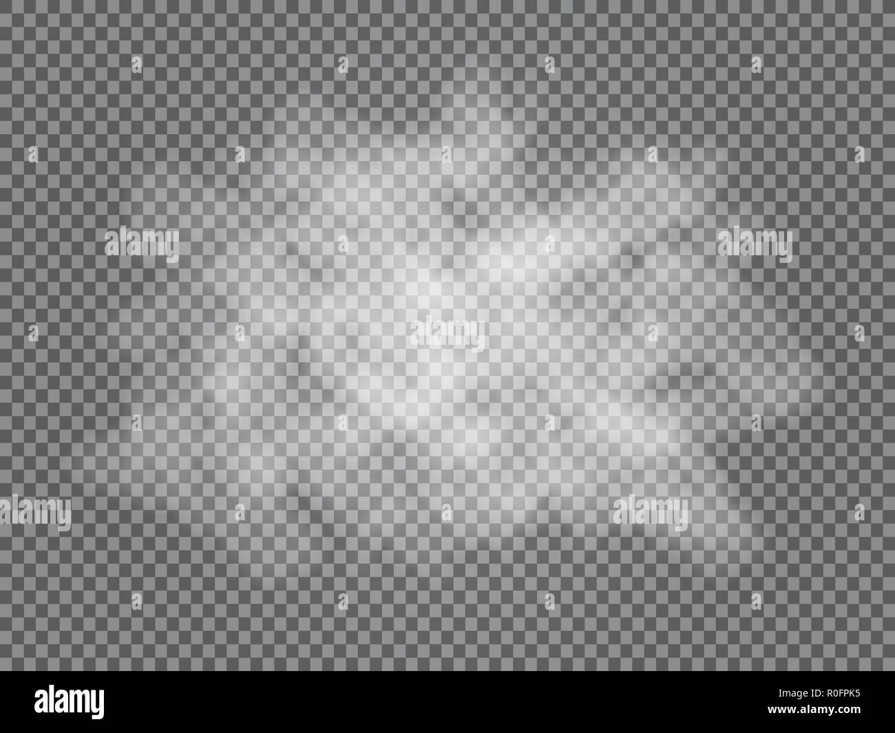 Nebel oder Rauch isolierte transparente Spezialeffekt. Weiße Vektor Bewölkung, Nebel oder Smog Hintergrund. Vektor-illustration Stock Vektor