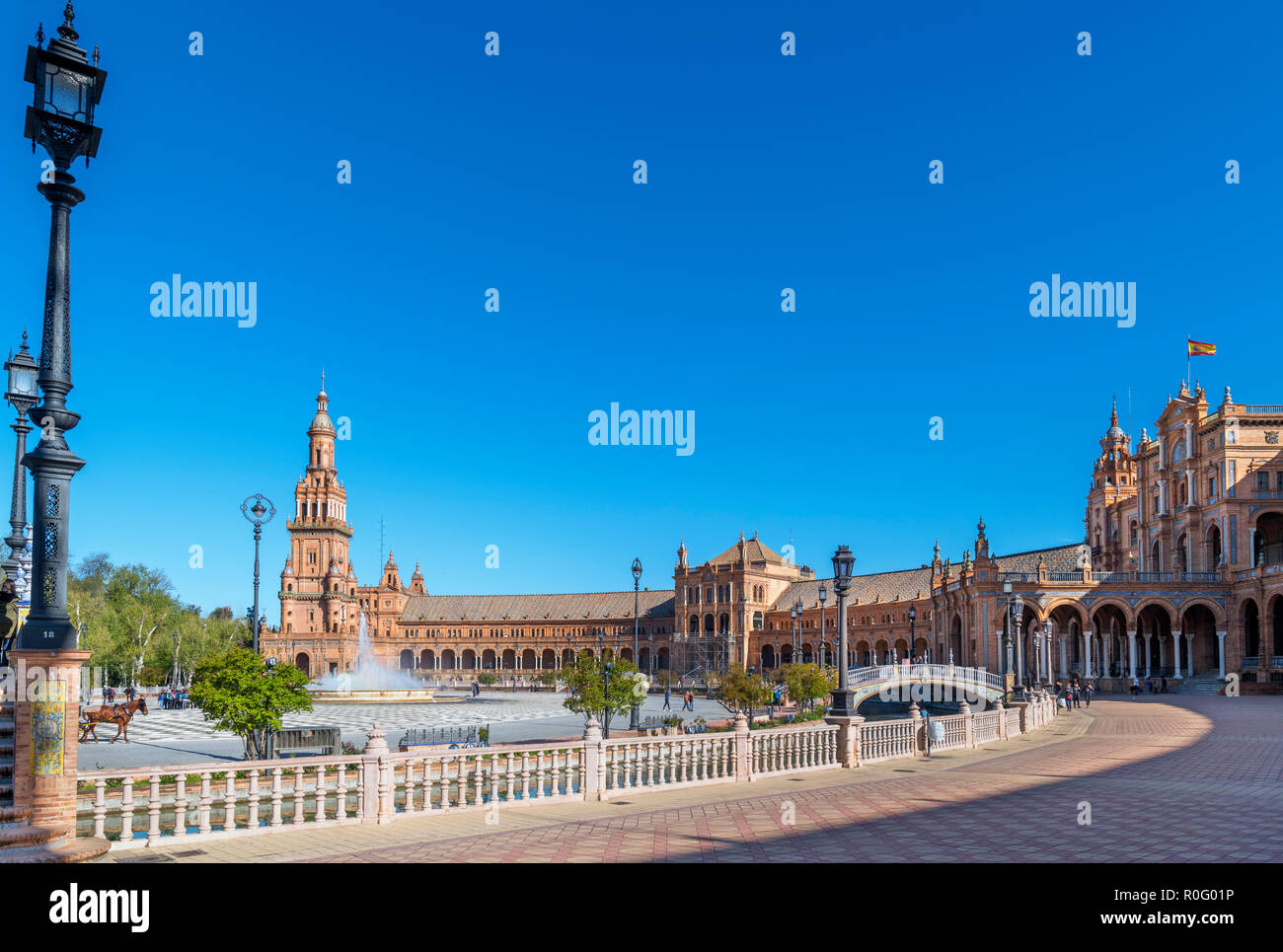 Plaza de Espana, Sevilla, Andalusien, Spanien Stockfoto