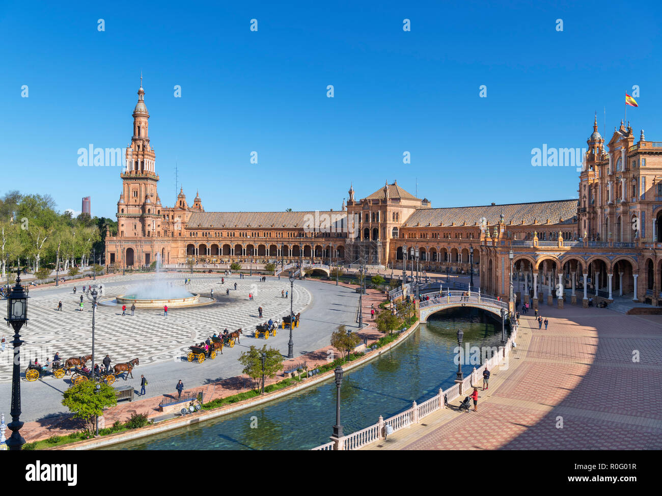 Plaza de Espana, Sevilla, Andalusien, Spanien Stockfoto