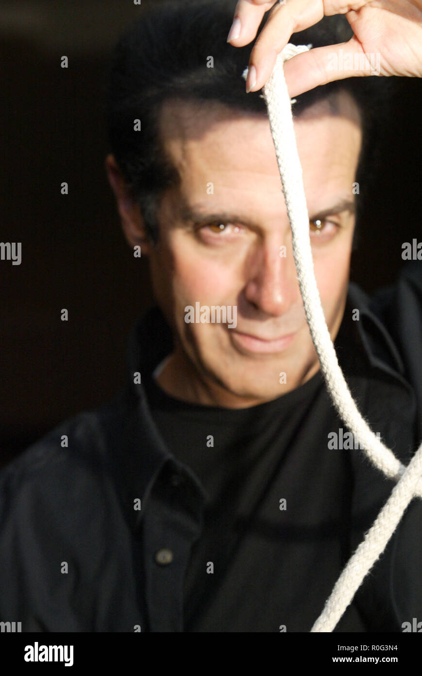 David Copperfield hält eine Pressekonferenz und Foto-call vor seiner magischen Show bei Acer Arena. Sydney, Australien - 08.08.09. Stockfoto