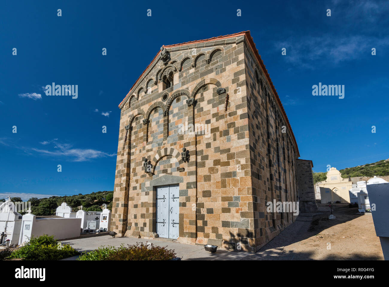 Eglise de la Trinite (Trinity Church), 11. Jahrhundert, Romanesque-Pisan Stil, in Belgodère, Balagne, Haute-Corse, Korsika, Frankreich Stockfoto