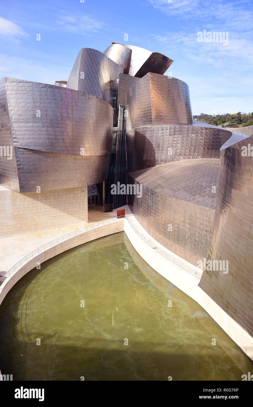 Allgemeine Ansicht des Guggenheim Museums in Bilbao, Spanien Stockfoto