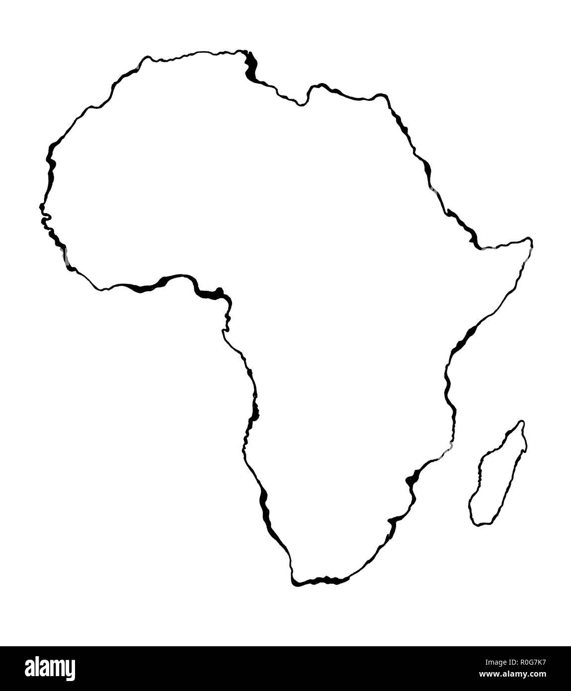 Hand gezeichnet skizziert Afrika Karte (Originale, keine tastung