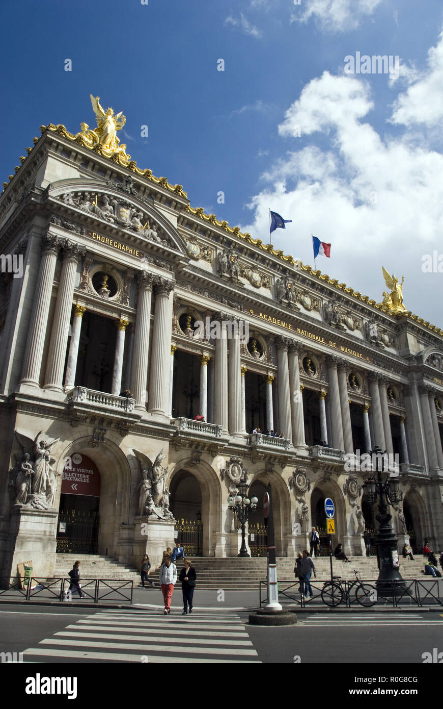 Das Palais Garnier (Palais Garnier) Oper, berühmt als die Einstellung für Gaston Leroux's 1910 Roman "Das Phantom der Oper", Paris, Frankreich. Stockfoto