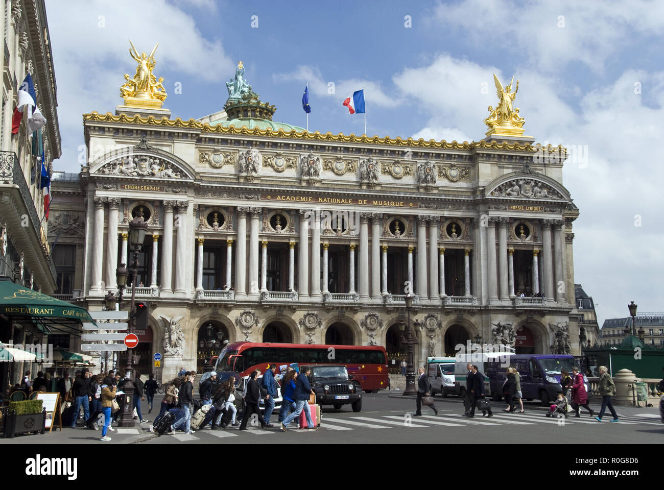 Das Palais Garnier (Palais Garnier) Oper, berühmt als die Einstellung für Gaston Leroux's 1910 Roman "Das Phantom der Oper", Paris, Frankreich. Stockfoto
