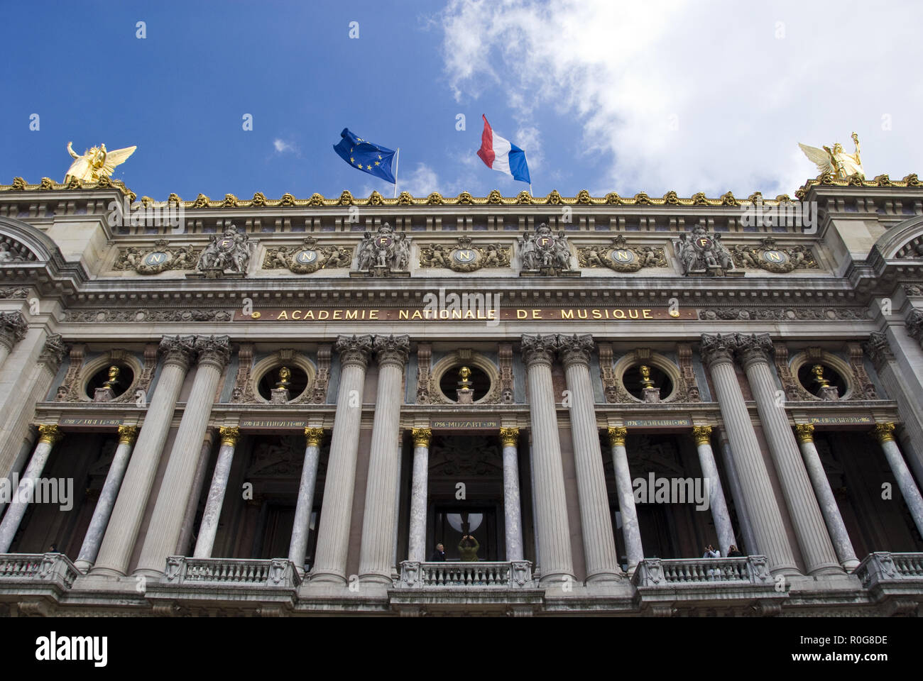 Das Palais Garnier (Palais Garnier) Oper, berühmt als die Einstellung für Gaston Leroux's 1910 Roman "Das Phantom der Oper", Paris, Frankreich. Stockfoto