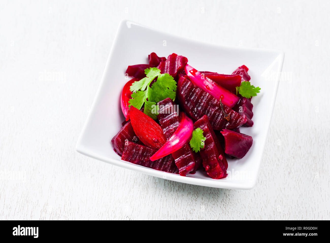 Eingelegte Rüben Salat Stockfoto