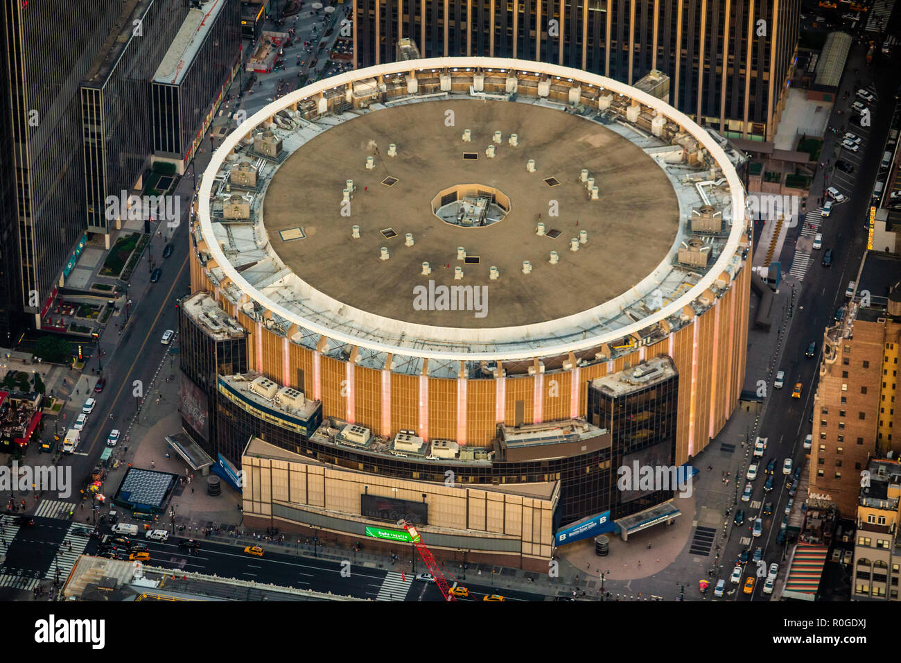 New York, New York/USA - 07 August 2018: Madison Square Garden Luftaufnahme Stockfoto