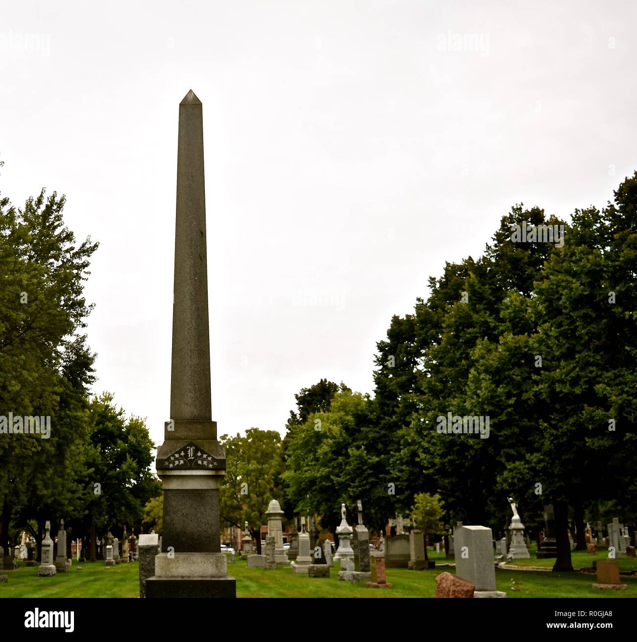 Der alte Friedhof des hl. Bonifatius in Chicago war der erste deutsche Friedhof zurück in den Bürgerkrieg mit einige Denkmäler aus dieser Zeit. Stockfoto