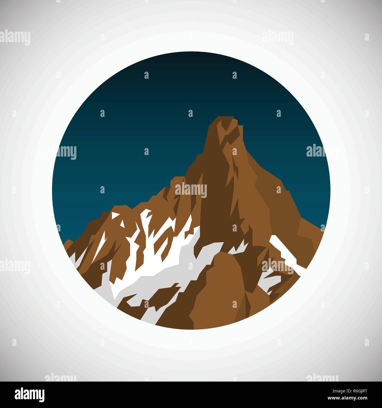 Snowy Mountain flachbild Abbildung auf verlaufshintergrund Symbol Stock Vektor