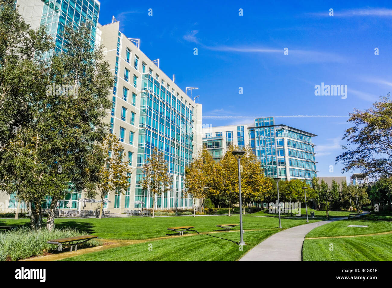 November 2, 2018 Sunnyvale/CA/USA - Modernes Bürogebäude in Silicon Valley, South San Francisco Bay Area. Stockfoto