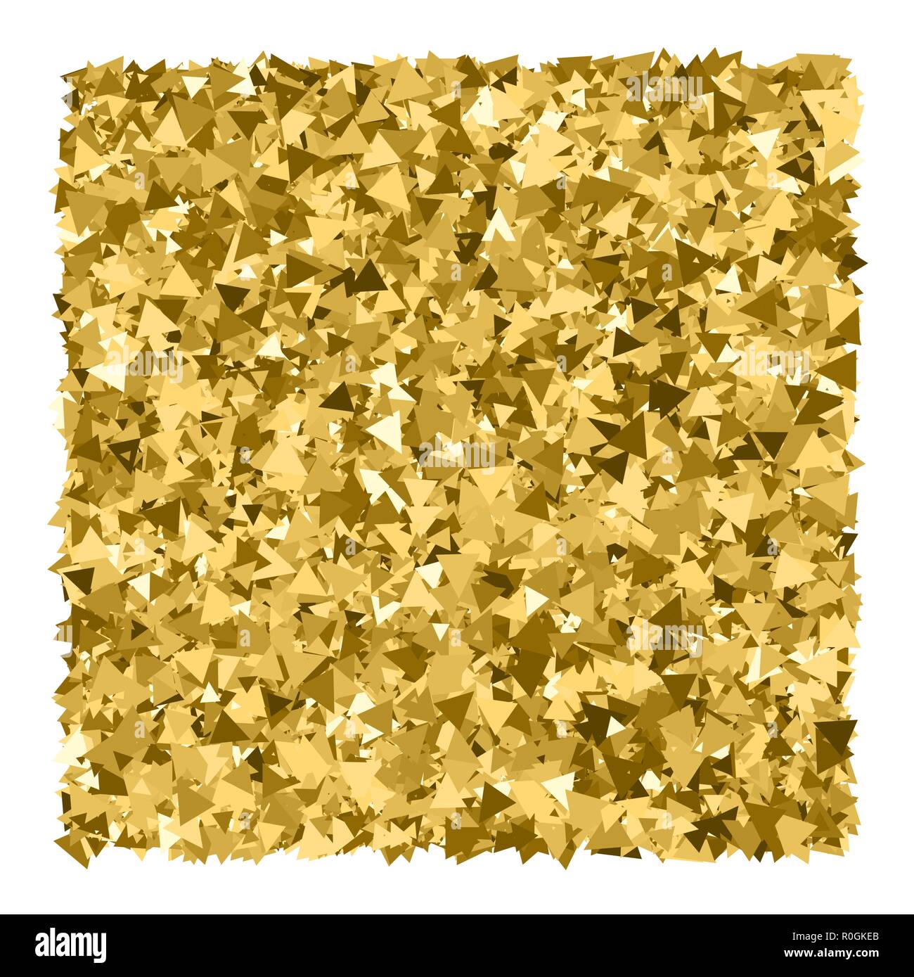 Gold Glitzer Textur auf weißen isoliert. Glitzerndes Lametta. Vergoldete abstrakte Partikel. Explosion von Konfetti glänzen. Celebratory Hintergrund. Vektor illu Stock Vektor