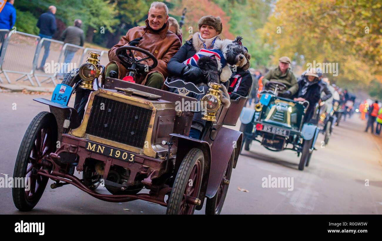 Bonhams London nach Brighton Veteran Car Run 2018 am Hyde Park Stockfoto