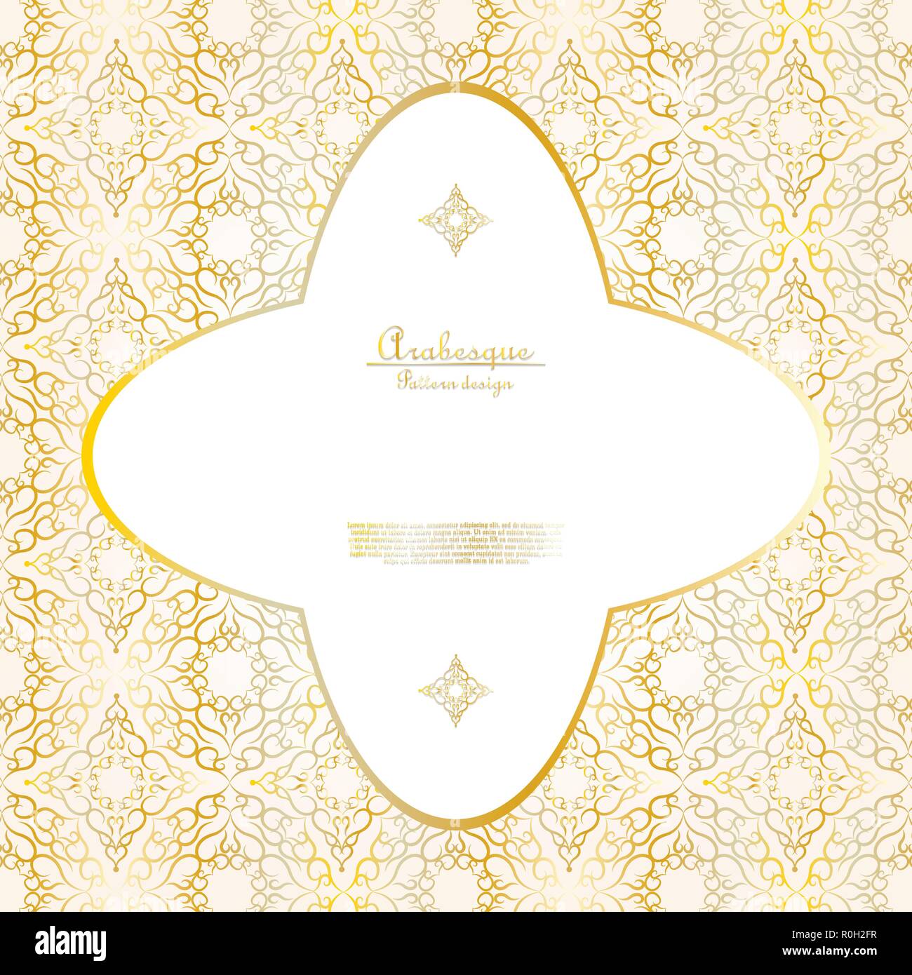 Arabesque pattern Gold Blume Hintergrund Vorlage vektor design Stock Vektor