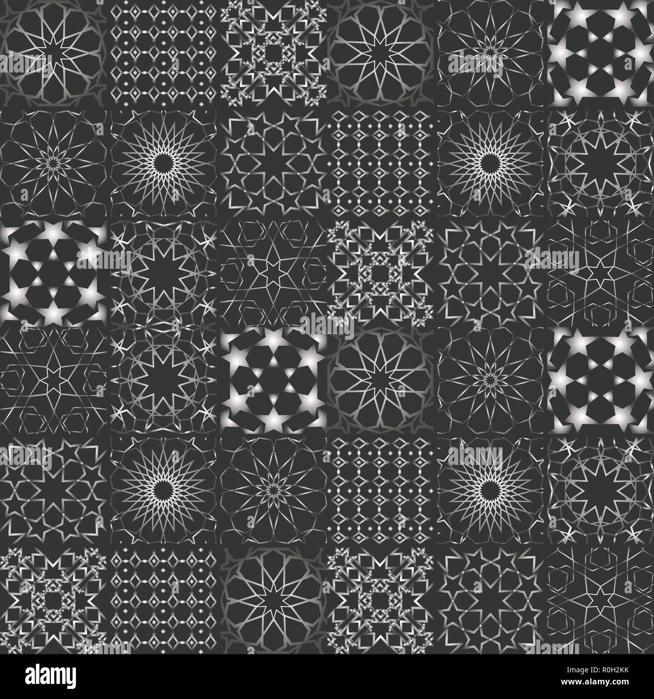 Arabesque element Muster block Sammlung Hintergrund vektor design Stock Vektor