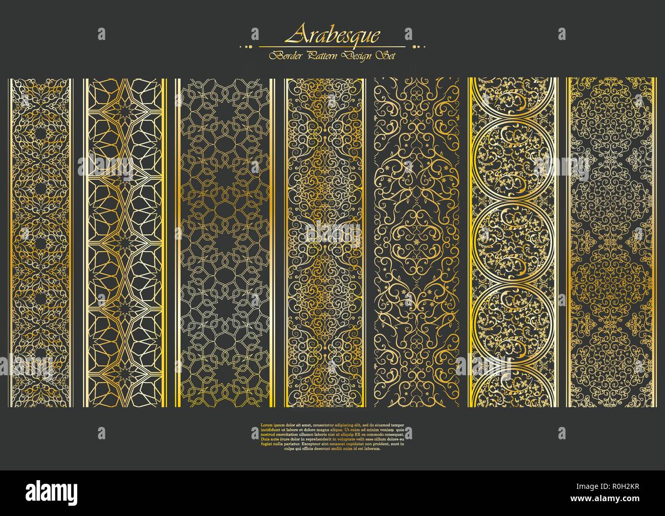 Arabesque element Muster boarder Sammlung Hintergrund vektor design Stock Vektor