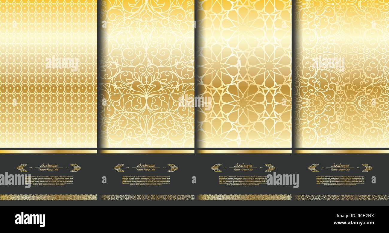 Muster islamische Element classy Gold arabesque Hintergrund Vorlagensammlung Vektor Stock Vektor