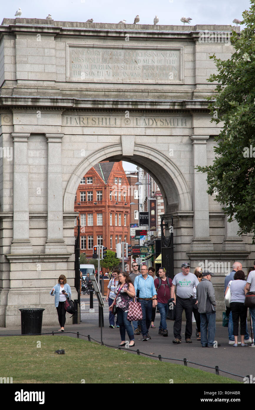 Füsiliere Arch, St Stephens Green Park; Dublin, Irland Stockfoto
